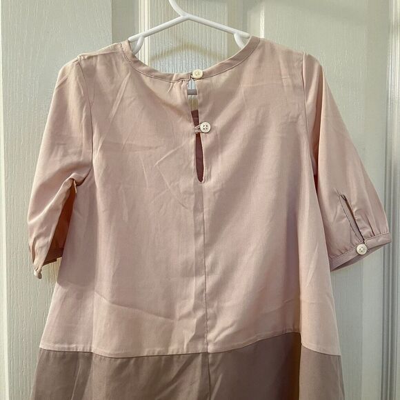 Old Navy Pink Colorblock Shark Bite Hem Dress Girls Size 3T - Picture 9 of 12